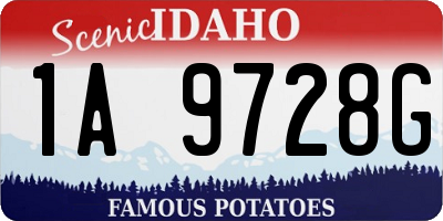 ID license plate 1A9728G