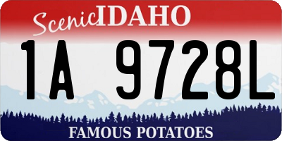 ID license plate 1A9728L