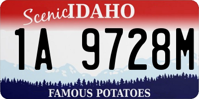 ID license plate 1A9728M