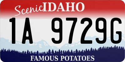 ID license plate 1A9729G