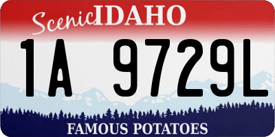 ID license plate 1A9729L