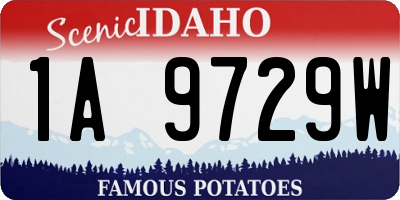 ID license plate 1A9729W