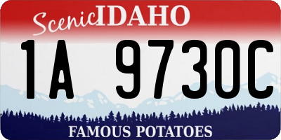 ID license plate 1A9730C