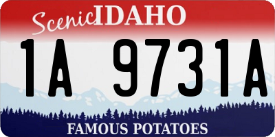 ID license plate 1A9731A
