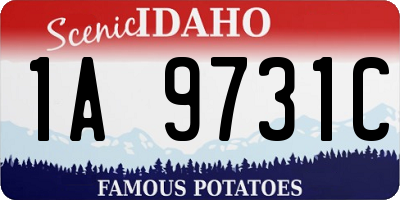 ID license plate 1A9731C