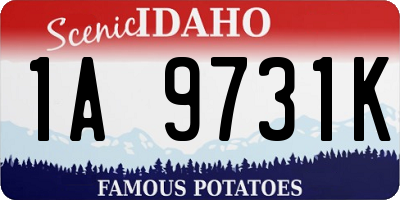 ID license plate 1A9731K