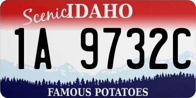ID license plate 1A9732C