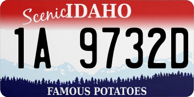 ID license plate 1A9732D