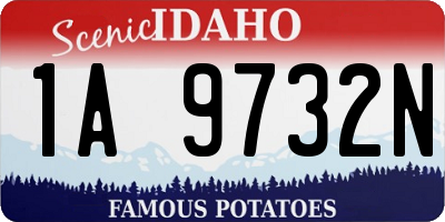 ID license plate 1A9732N
