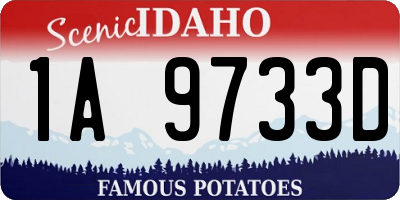 ID license plate 1A9733D