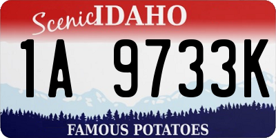 ID license plate 1A9733K