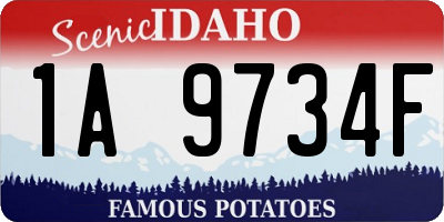 ID license plate 1A9734F
