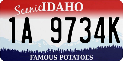 ID license plate 1A9734K