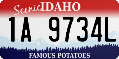 ID license plate 1A9734L