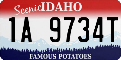 ID license plate 1A9734T