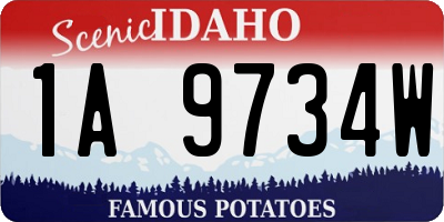 ID license plate 1A9734W