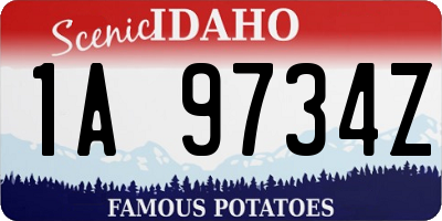 ID license plate 1A9734Z