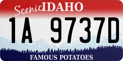 ID license plate 1A9737D