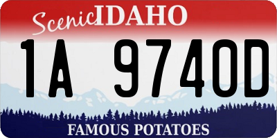 ID license plate 1A9740D