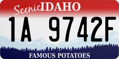 ID license plate 1A9742F