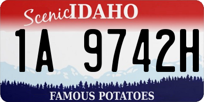 ID license plate 1A9742H