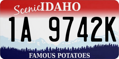 ID license plate 1A9742K