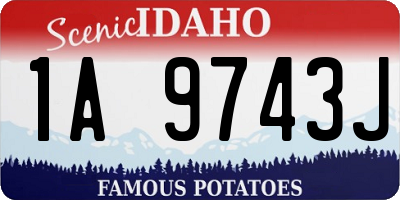 ID license plate 1A9743J
