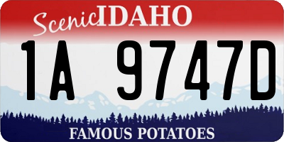ID license plate 1A9747D