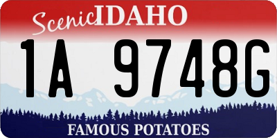 ID license plate 1A9748G