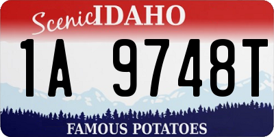 ID license plate 1A9748T