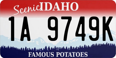 ID license plate 1A9749K