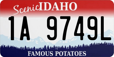 ID license plate 1A9749L