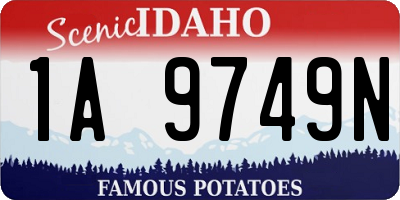 ID license plate 1A9749N