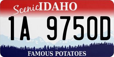 ID license plate 1A9750D