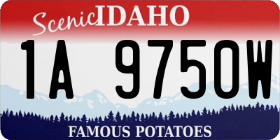 ID license plate 1A9750W