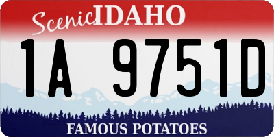 ID license plate 1A9751D