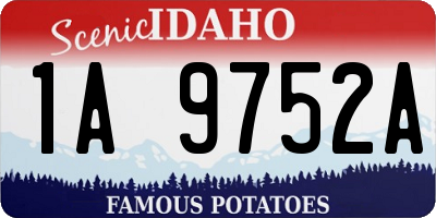 ID license plate 1A9752A