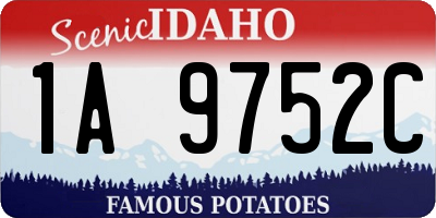 ID license plate 1A9752C