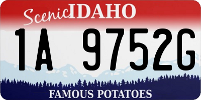 ID license plate 1A9752G