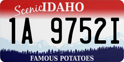 ID license plate 1A9752I