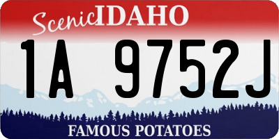 ID license plate 1A9752J