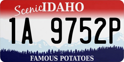 ID license plate 1A9752P
