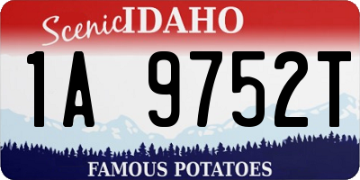 ID license plate 1A9752T