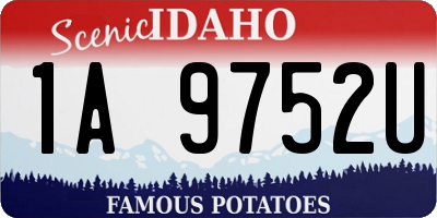 ID license plate 1A9752U