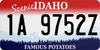 ID license plate 1A9752Z