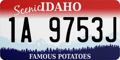 ID license plate 1A9753J