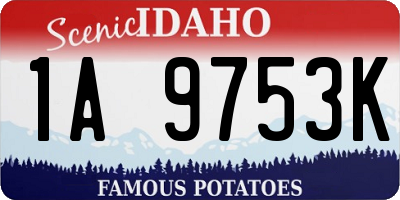 ID license plate 1A9753K