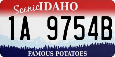 ID license plate 1A9754B