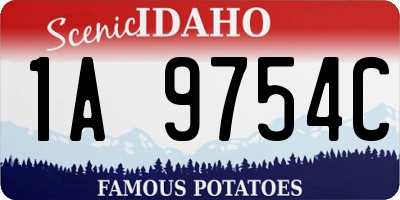 ID license plate 1A9754C
