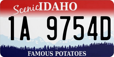 ID license plate 1A9754D